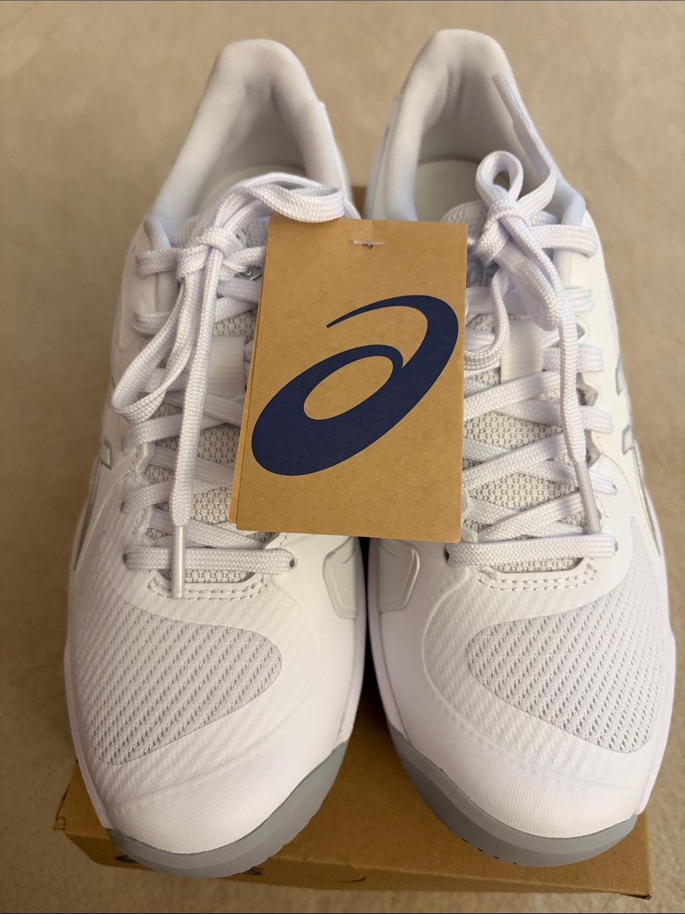 Asics White Court Shoes with Gray Outsole